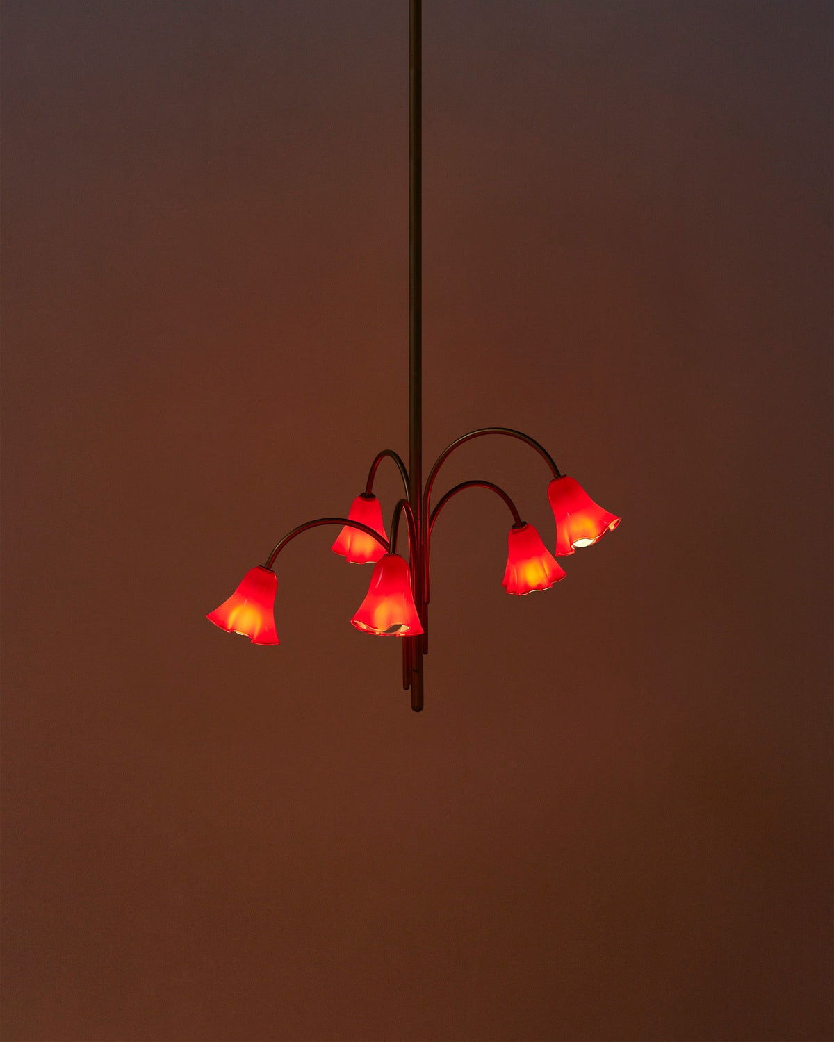 Flora Glass Chandelier - Handcrafted Fused Glass Petal & Brass Chandelier