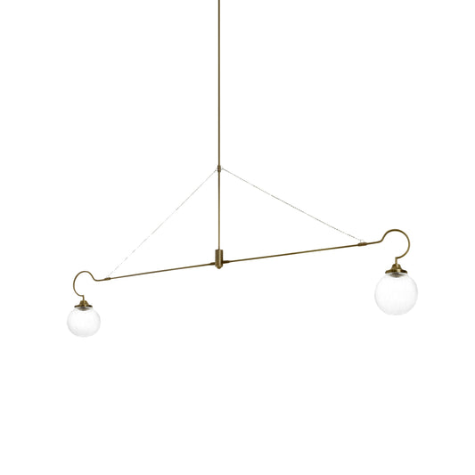 Floren Chandelier - Arts & Crafts Hand-Finished Antique Brass Linear Chandelier