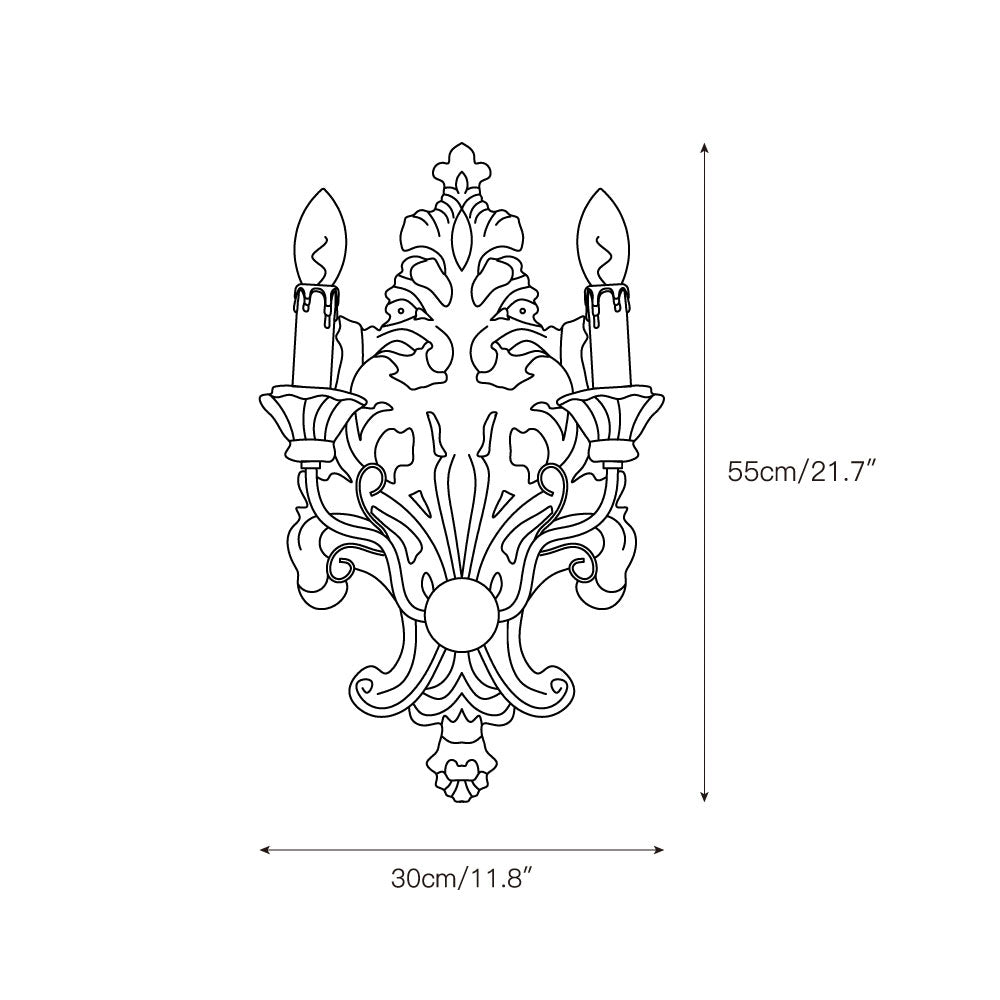 Florentine Wood Wall Lamp - Distressed Old Wood & Metal Candelabra Sconce