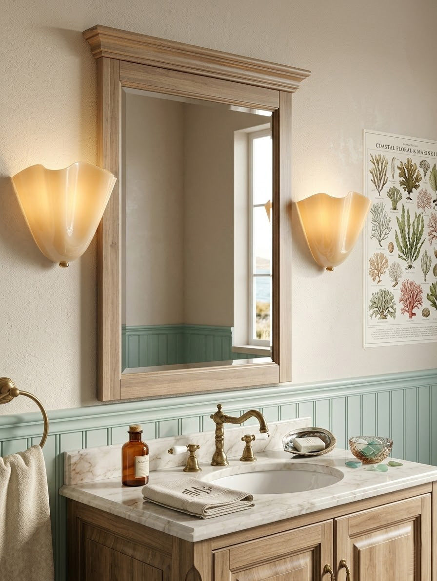 Flower Glass Wall Lamp - Hand-Blown Petal Glass Sconce in Earth Tones