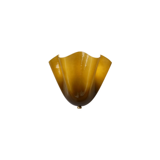 Flower Glass Wall Lamp - Hand-Blown Petal Glass Sconce in Earth Tones