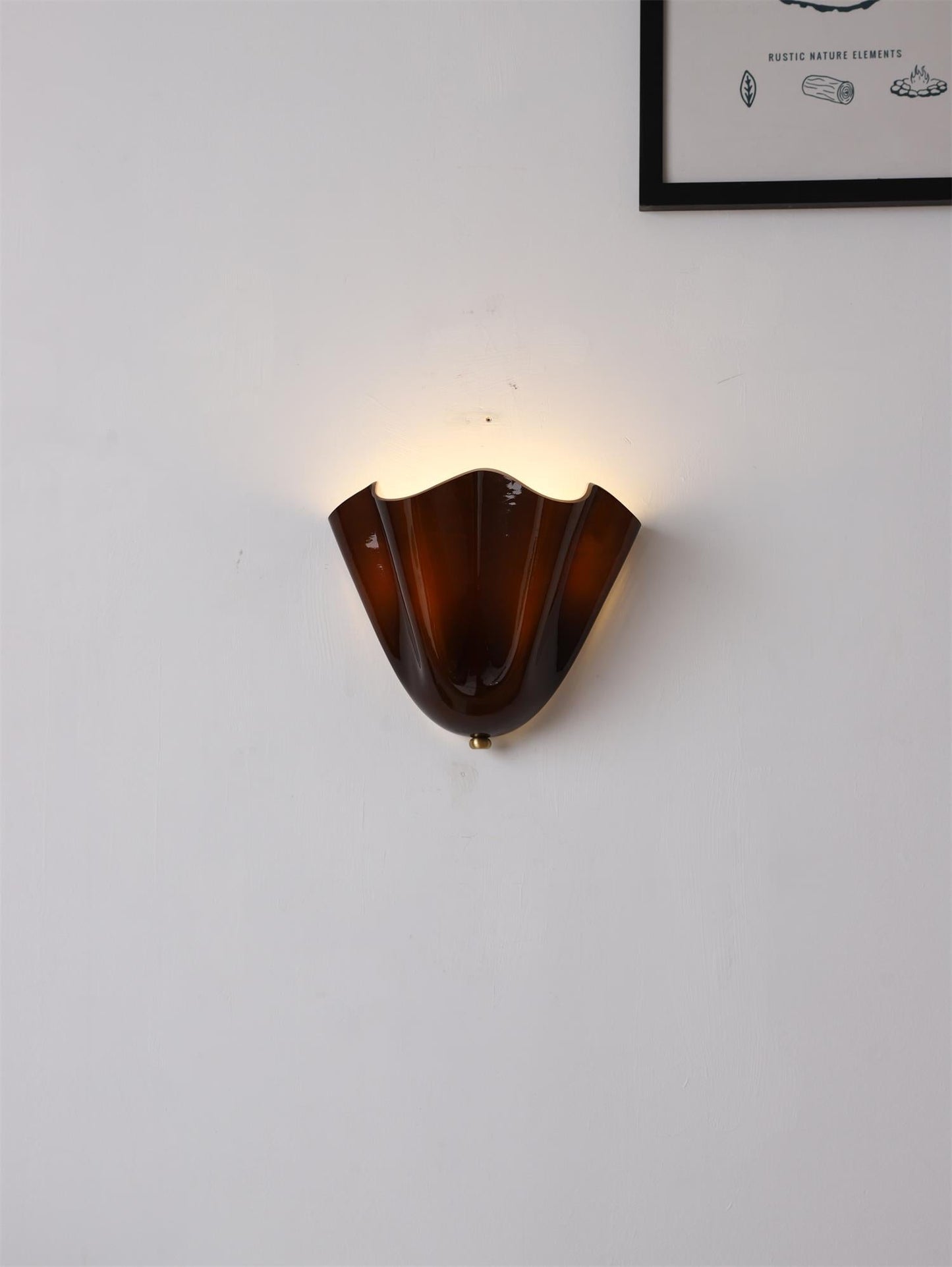 Flower Glass Wall Lamp - Hand-Blown Petal Glass Sconce in Earth Tones