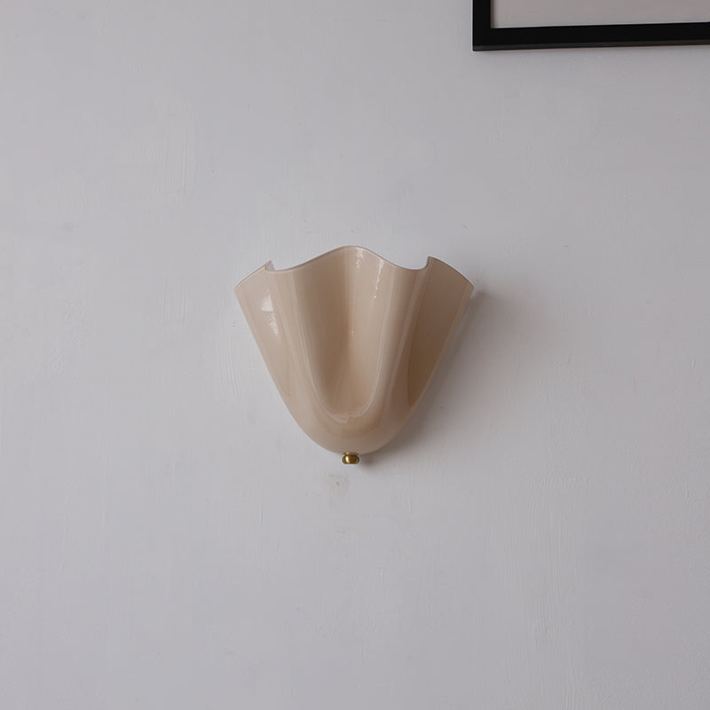 Flower Glass Wall Lamp - Hand-Blown Petal Glass Sconce in Earth Tones
