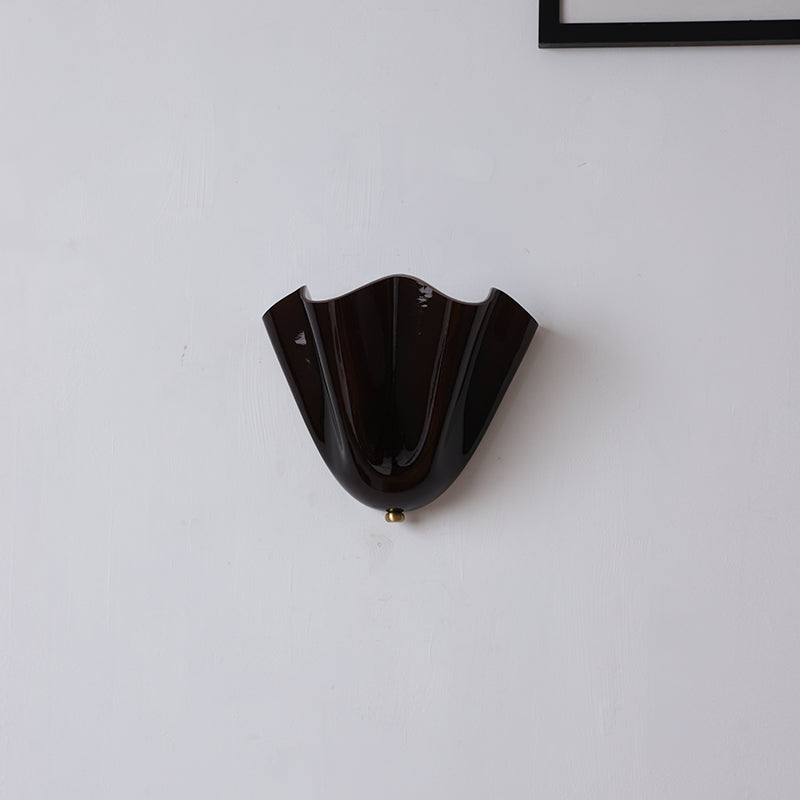 Flower Glass Wall Lamp - Hand-Blown Petal Glass Sconce in Earth Tones