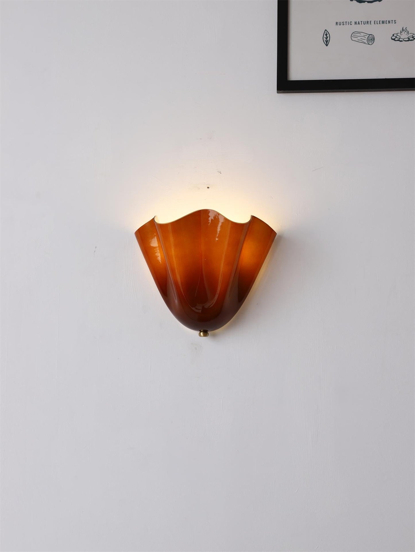Flower Glass Wall Lamp - Hand-Blown Petal Glass Sconce in Earth Tones