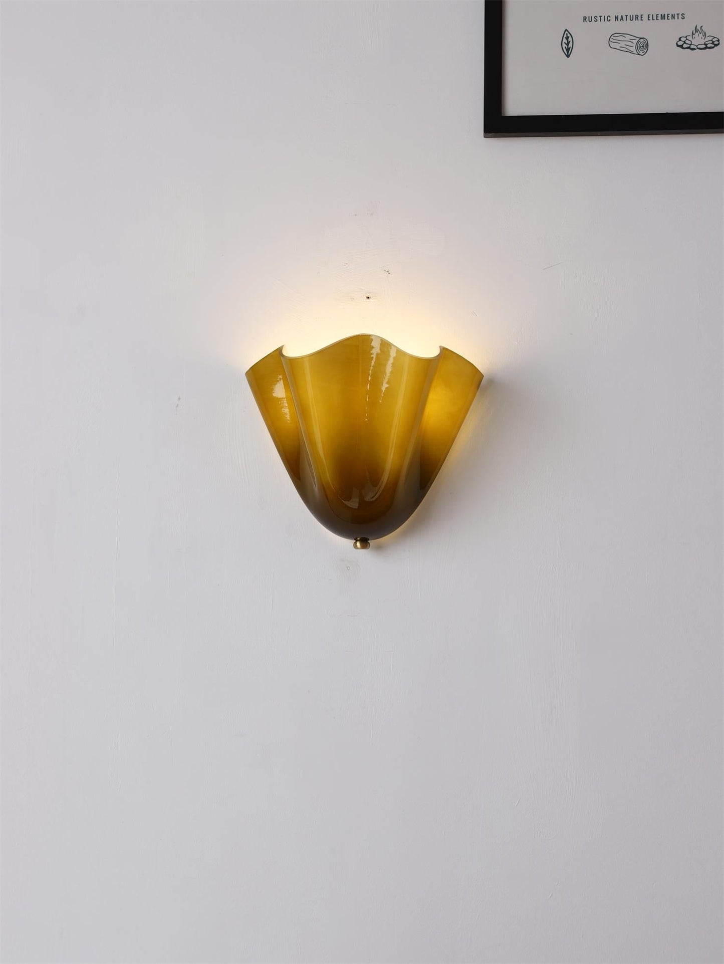 Flower Glass Wall Lamp - Hand-Blown Petal Glass Sconce in Earth Tones