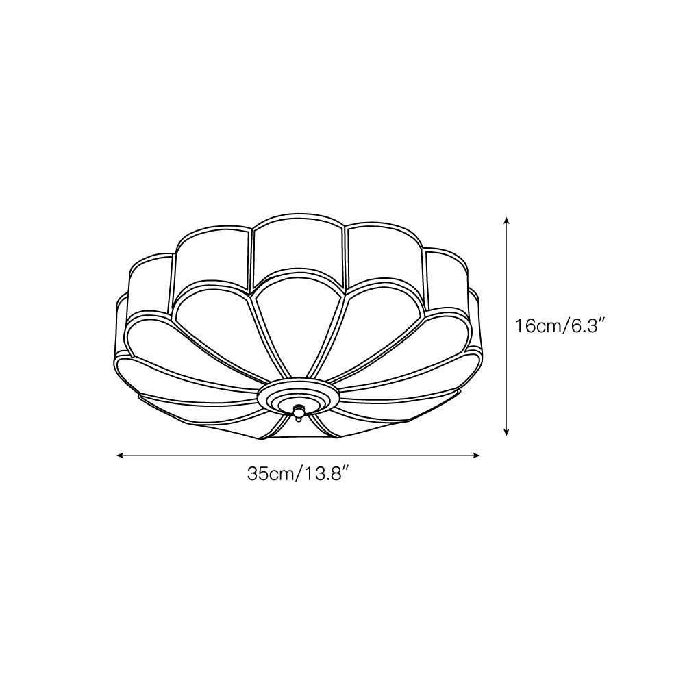 Flower Shape Glass Ceiling Lamp - Postmodern Brass & Petal Glass Flush Mount