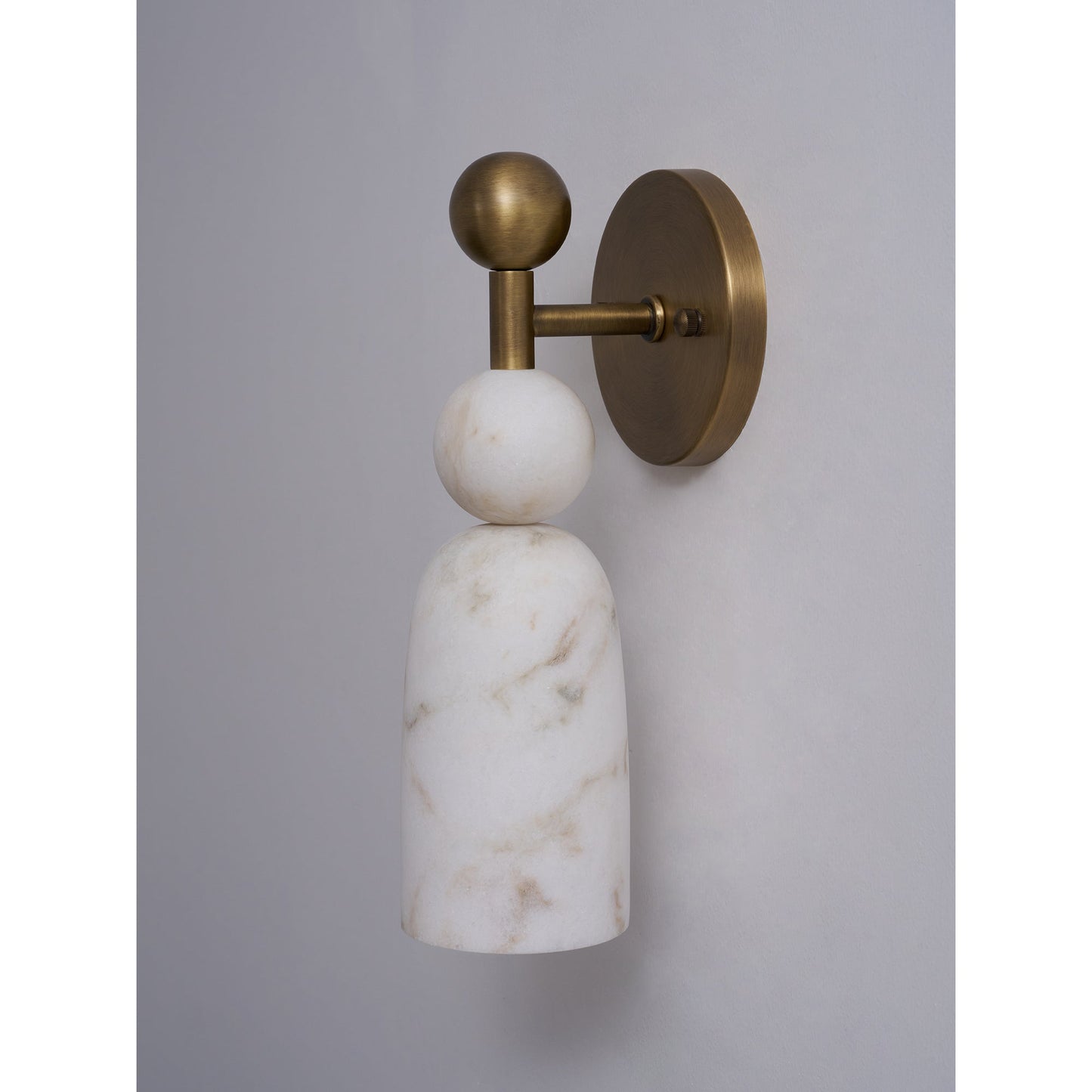 Flume Alabaster Wall Lamp - Vintage-Inspired Brass & Marble Sconce