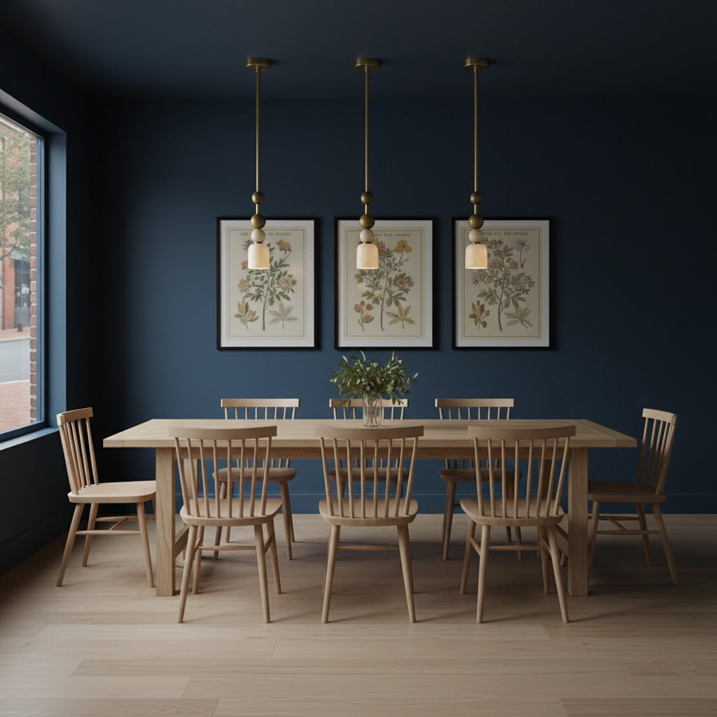 Flume Alabaster Pendant Lamp - Antique Brass & Marble Stone Luxury LED Light