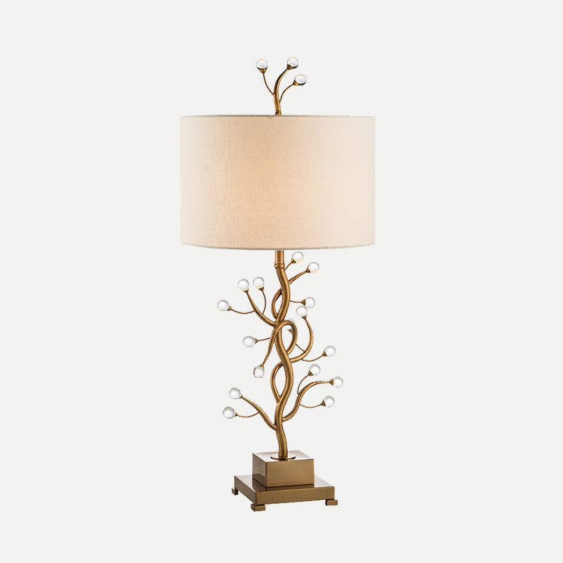 Foliage Table Lamp - Modern Brass Branch Light with Crystal Buds
