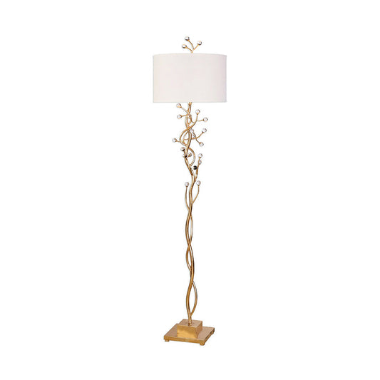 Foret Floor Lamp - Modern Brass Branch Light with Faceted Crystal Leaves