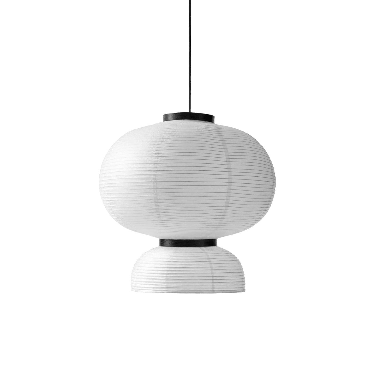 Formakami Pendant Lamp - Handcrafted Rice Paper & Black Oak Chandelier