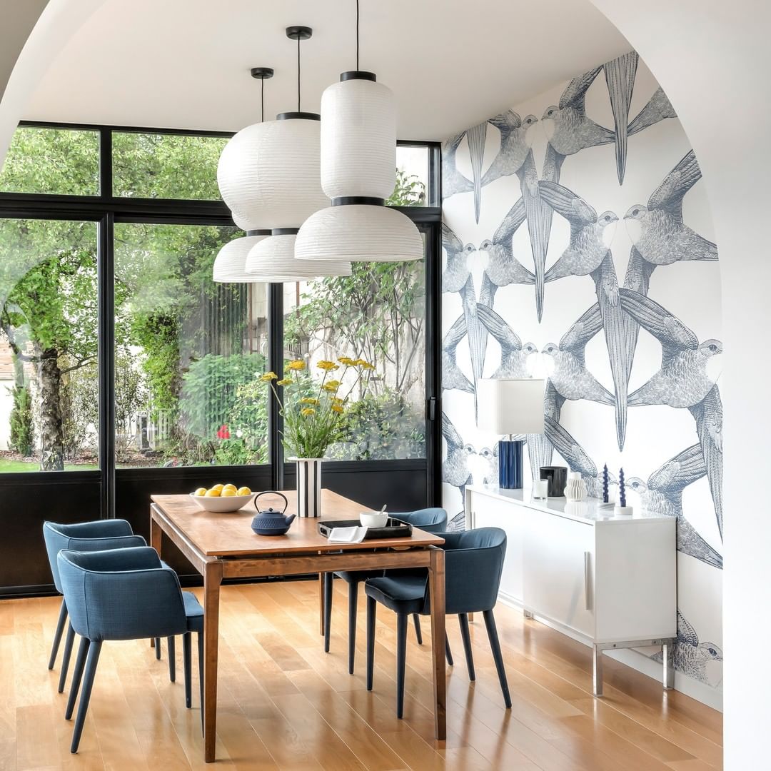 Formakami Pendant Lamp - Handcrafted Rice Paper & Black Oak Chandelier