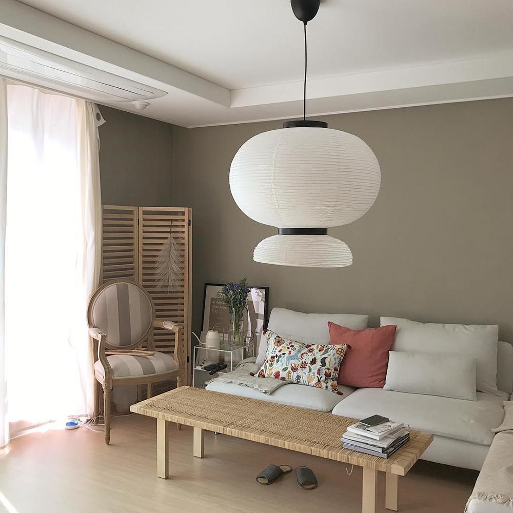 Formakami Pendant Lamp - Handcrafted Rice Paper & Black Oak Chandelier