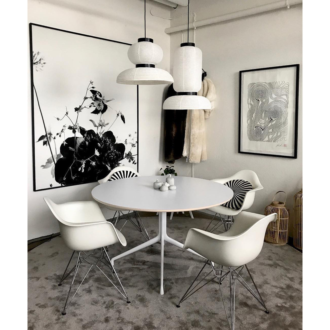 Formakami Pendant Lamp - Handcrafted Rice Paper & Black Oak Chandelier