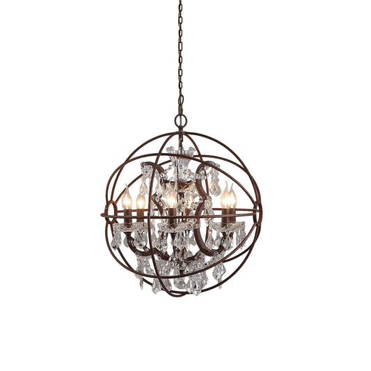 Foucault Single Orb Pendant Lamp - Modern Minimalist Wrought Iron Sphere Chandelier