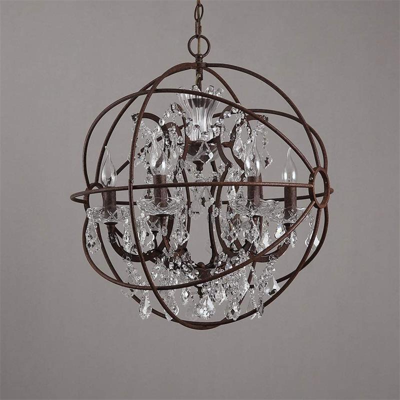 Foucault Single Orb Pendant Lamp - Modern Minimalist Wrought Iron Sphere Chandelier