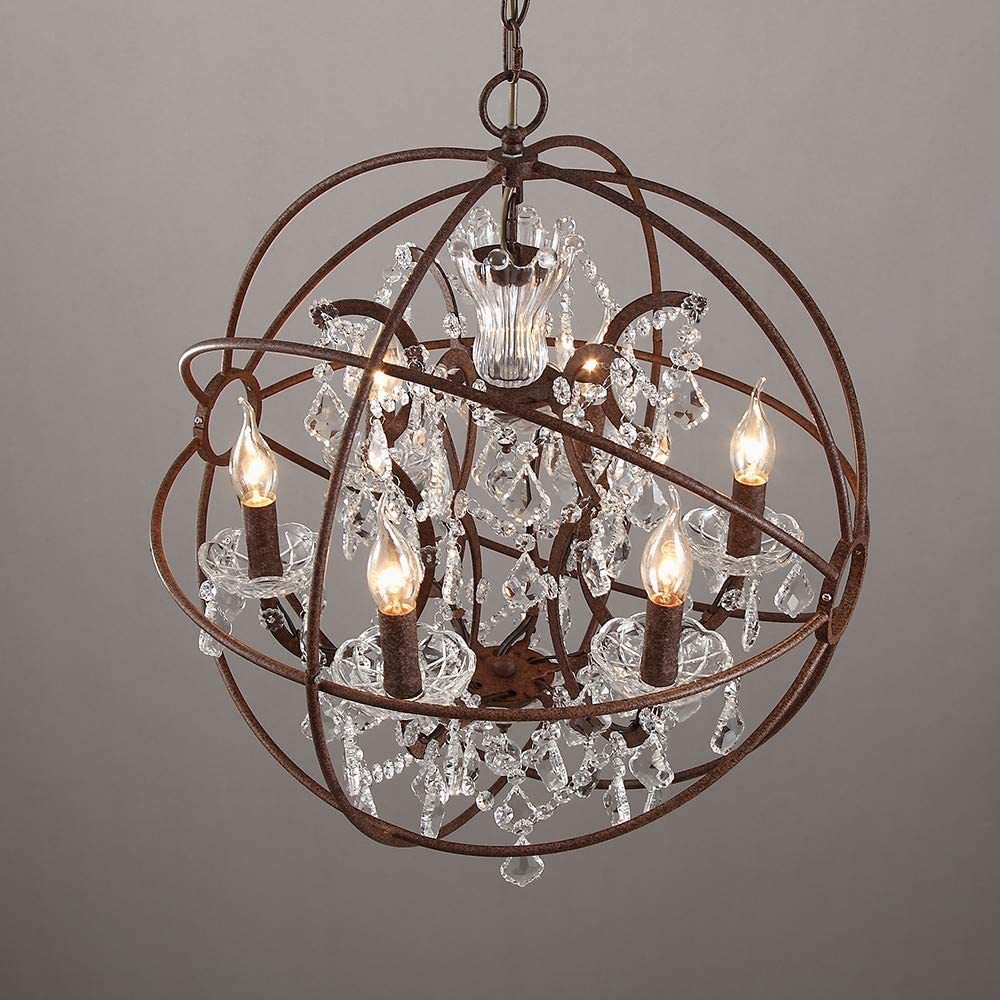 Foucault Single Orb Pendant Lamp - Modern Minimalist Wrought Iron Sphere Chandelier
