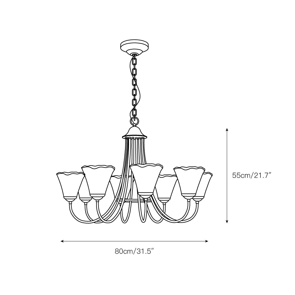 Franklin Amber Chandelier - Handcrafted Free-Form Glass & Dark Brass Luxury Light