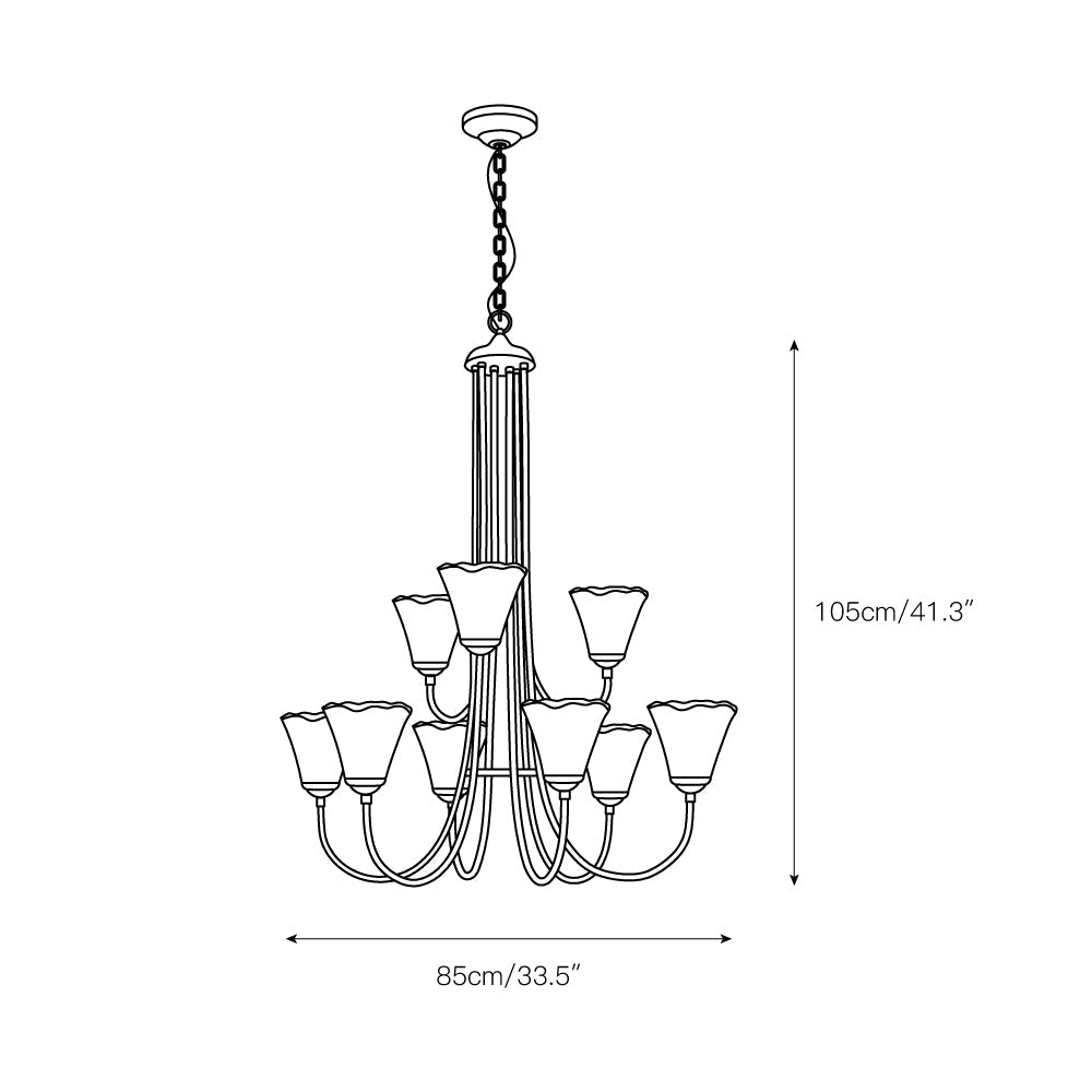 Franklin Amber Chandelier - Handcrafted Free-Form Glass & Dark Brass Luxury Light