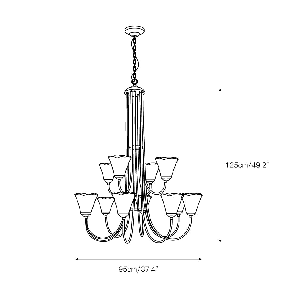 Franklin Amber Chandelier - Handcrafted Free-Form Glass & Dark Brass Luxury Light
