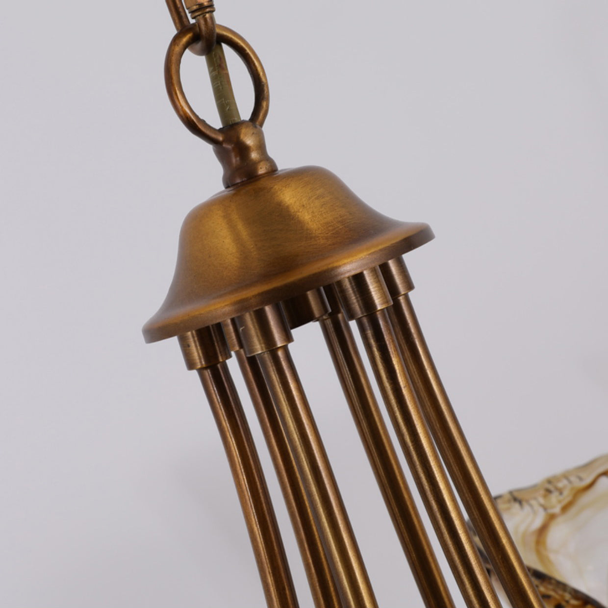 Franklin Amber Chandelier - Handcrafted Free-Form Glass & Dark Brass Luxury Light
