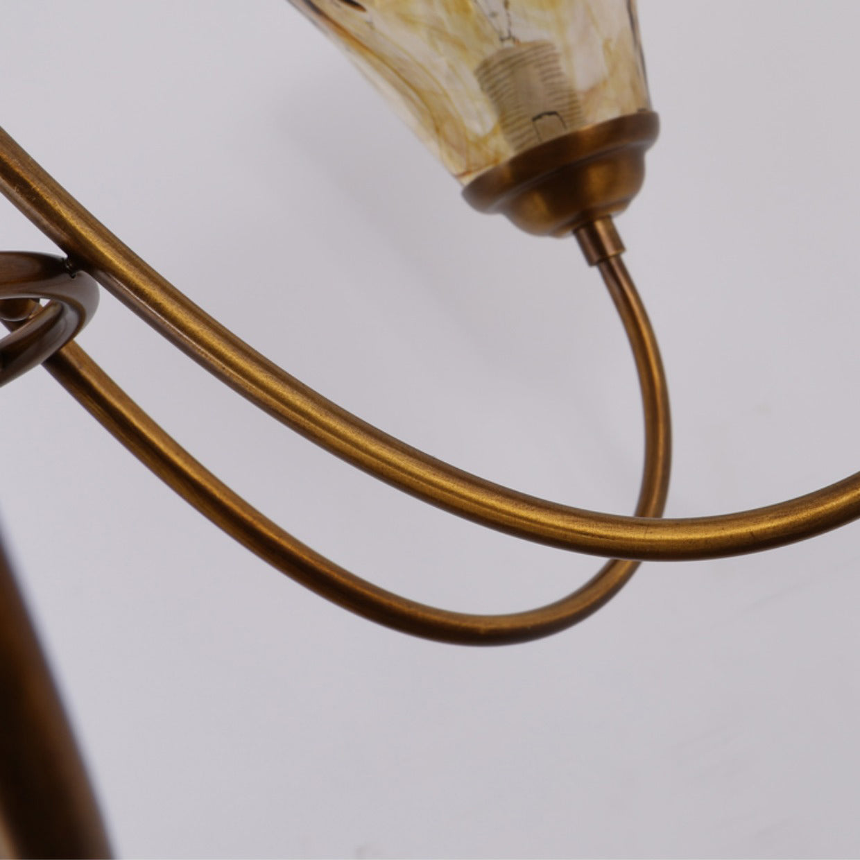 Franklin Amber Chandelier - Handcrafted Free-Form Glass & Dark Brass Luxury Light