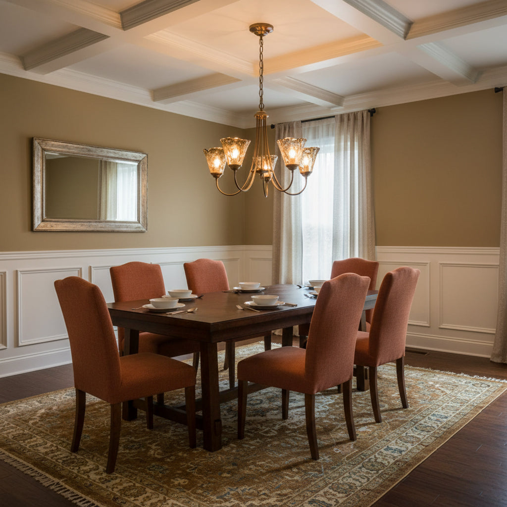 Franklin Amber Chandelier - Handcrafted Free-Form Glass & Dark Brass Luxury Light