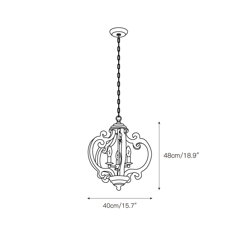 Freemont Pendant Lamp - Weathered White Wood Lantern Chandelier