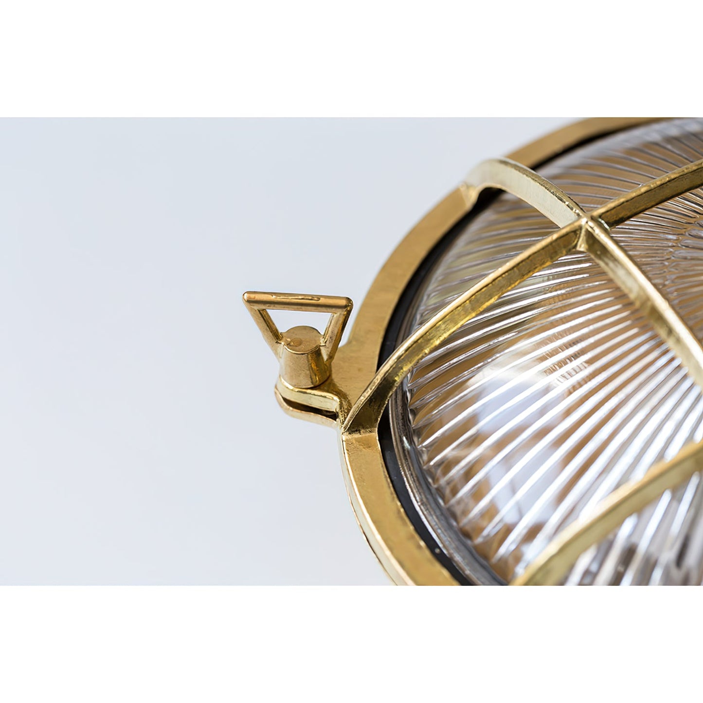 Fremantle Brass Bunker Sconce - Industrial Nautical Brass & Glass Wall Light