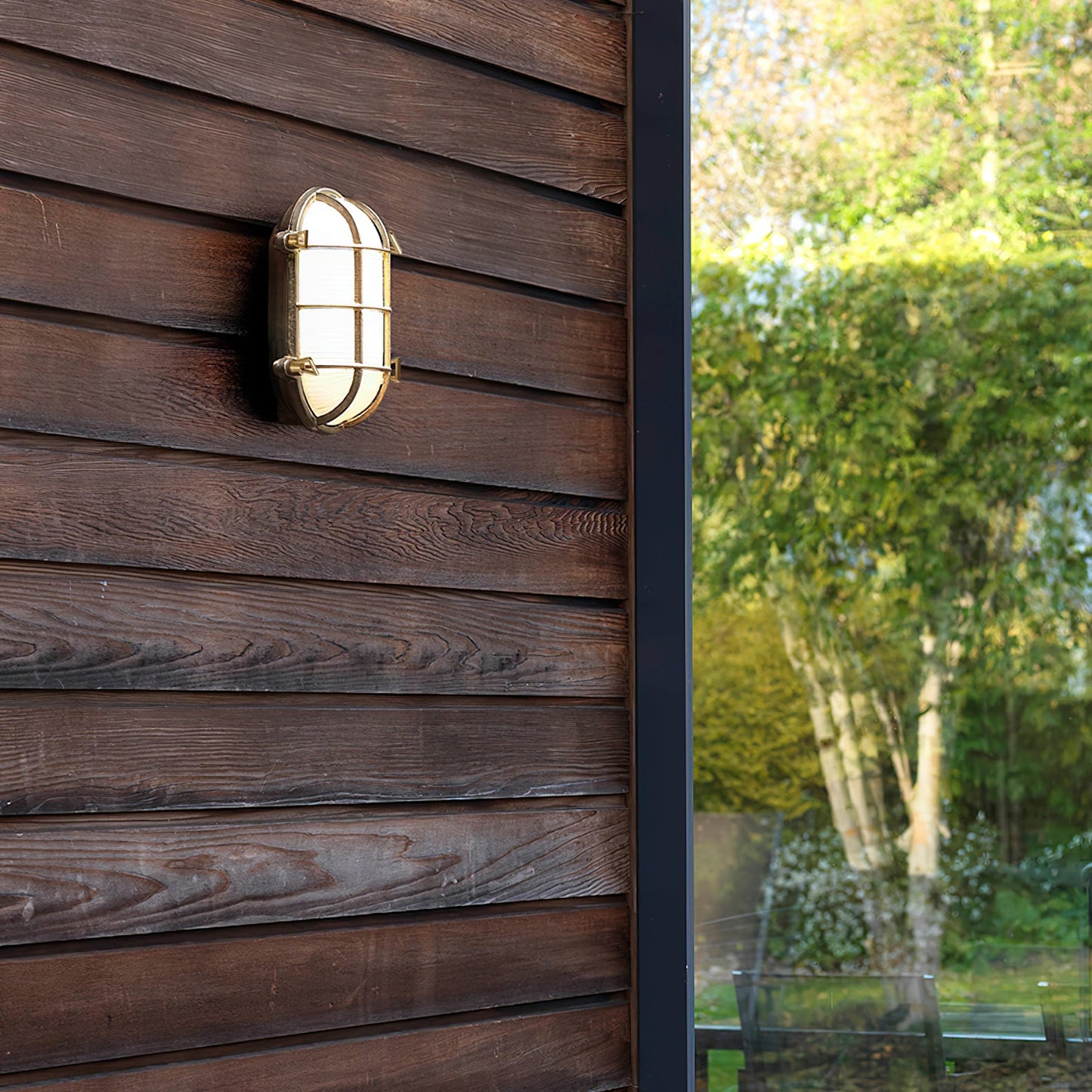 Fremantle Brass Bunker Sconce - Industrial Nautical Brass & Glass Wall Light