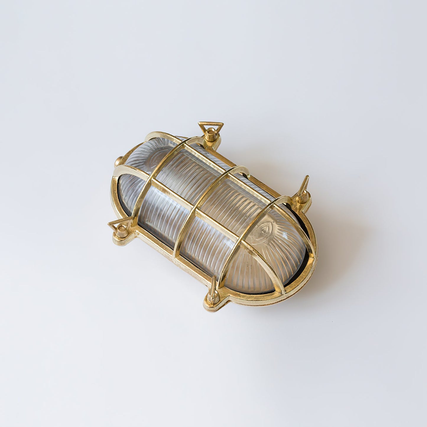 Fremantle Brass Bunker Sconce - Industrial Nautical Brass & Glass Wall Light