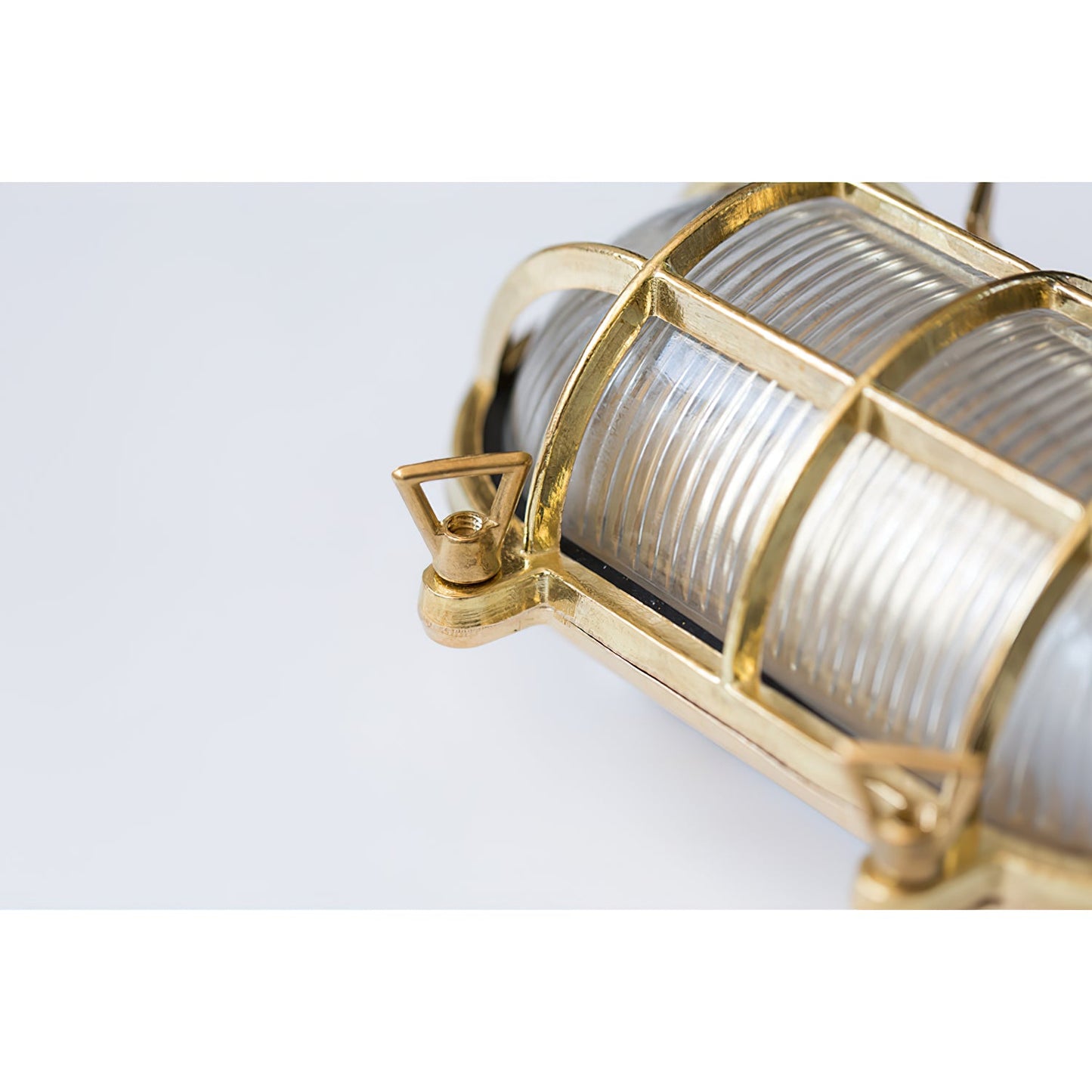 Fremantle Brass Bunker Sconce - Industrial Nautical Brass & Glass Wall Light