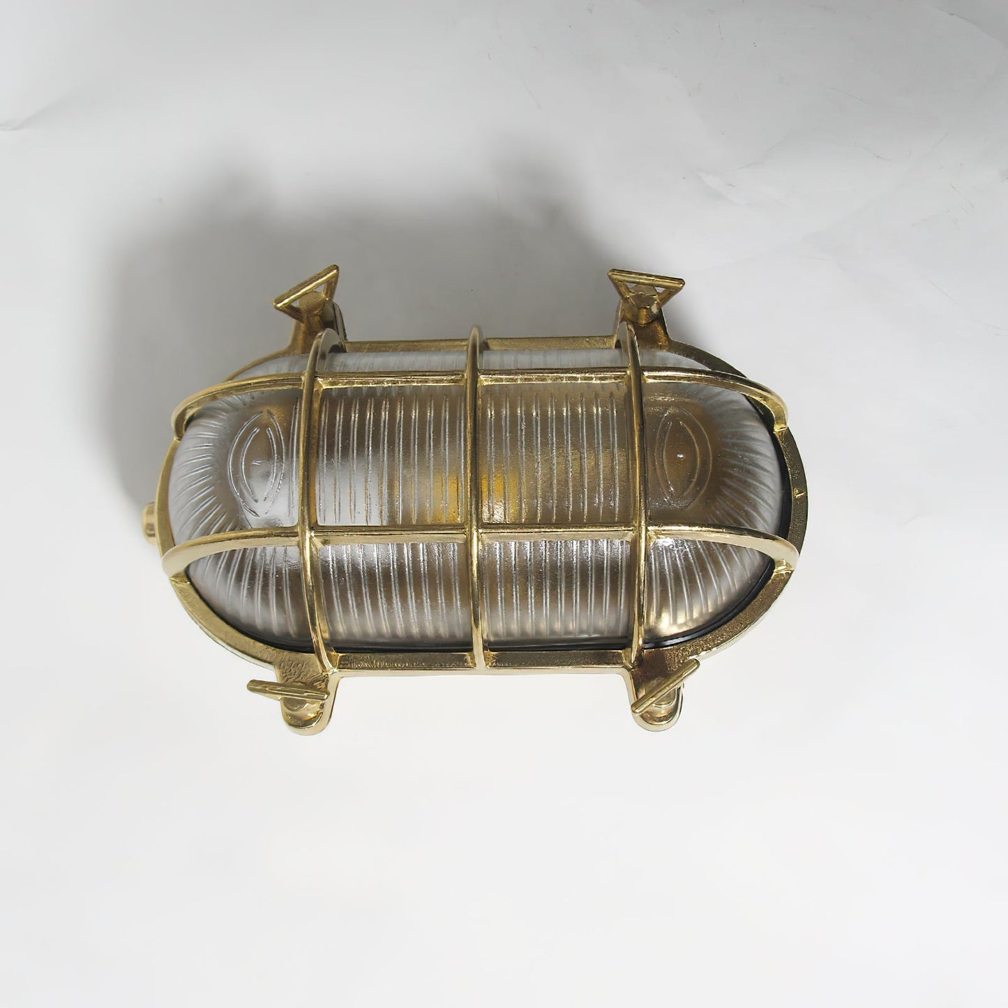Fremantle Brass Bunker Sconce - Industrial Nautical Brass & Glass Wall Light