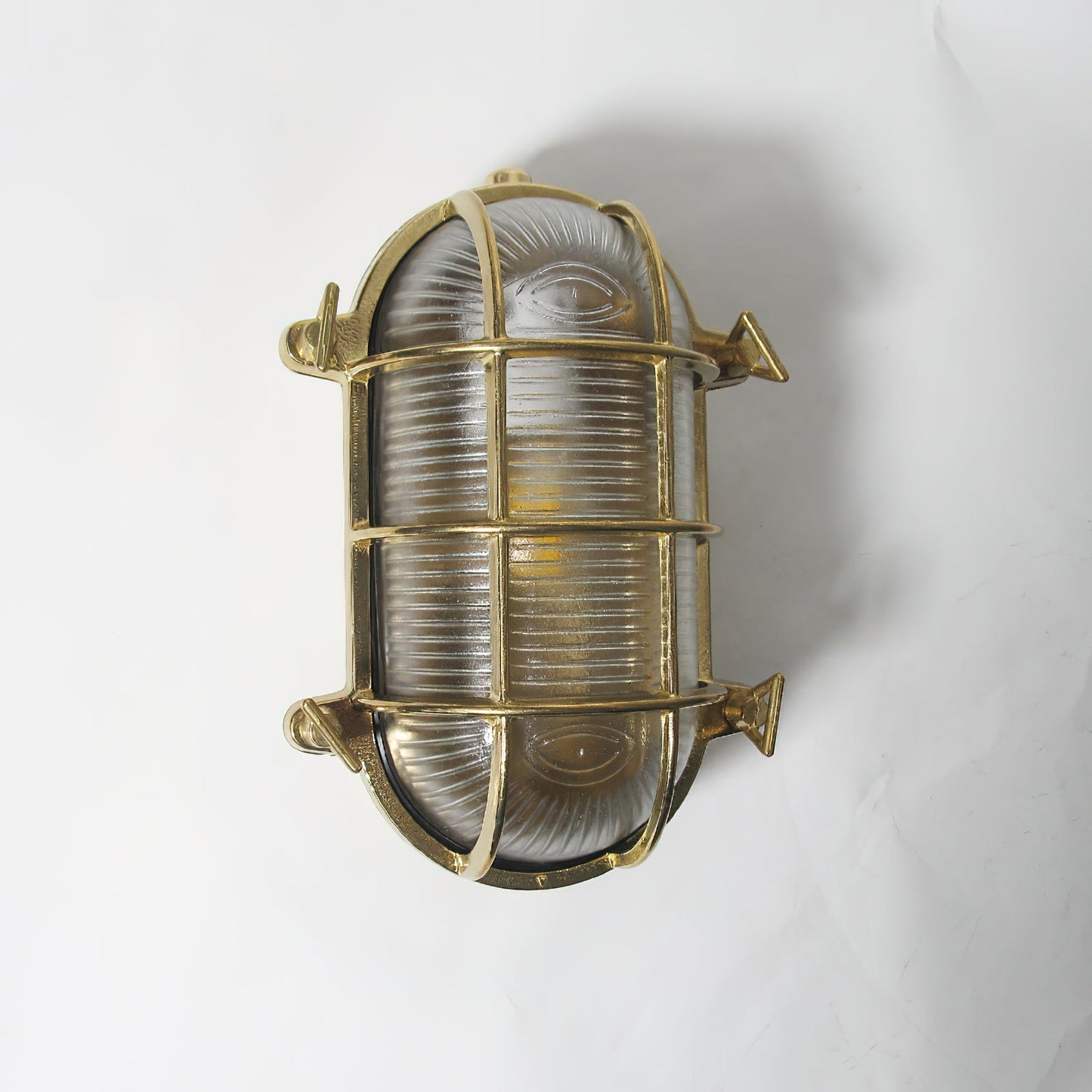 Fremantle Brass Bunker Sconce - Industrial Nautical Brass & Glass Wall Light