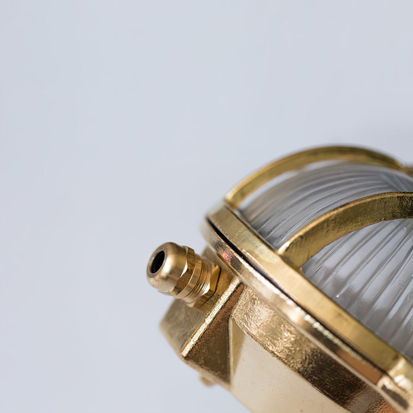 Fremantle Brass Bunker Sconce - Industrial Nautical Brass & Glass Wall Light