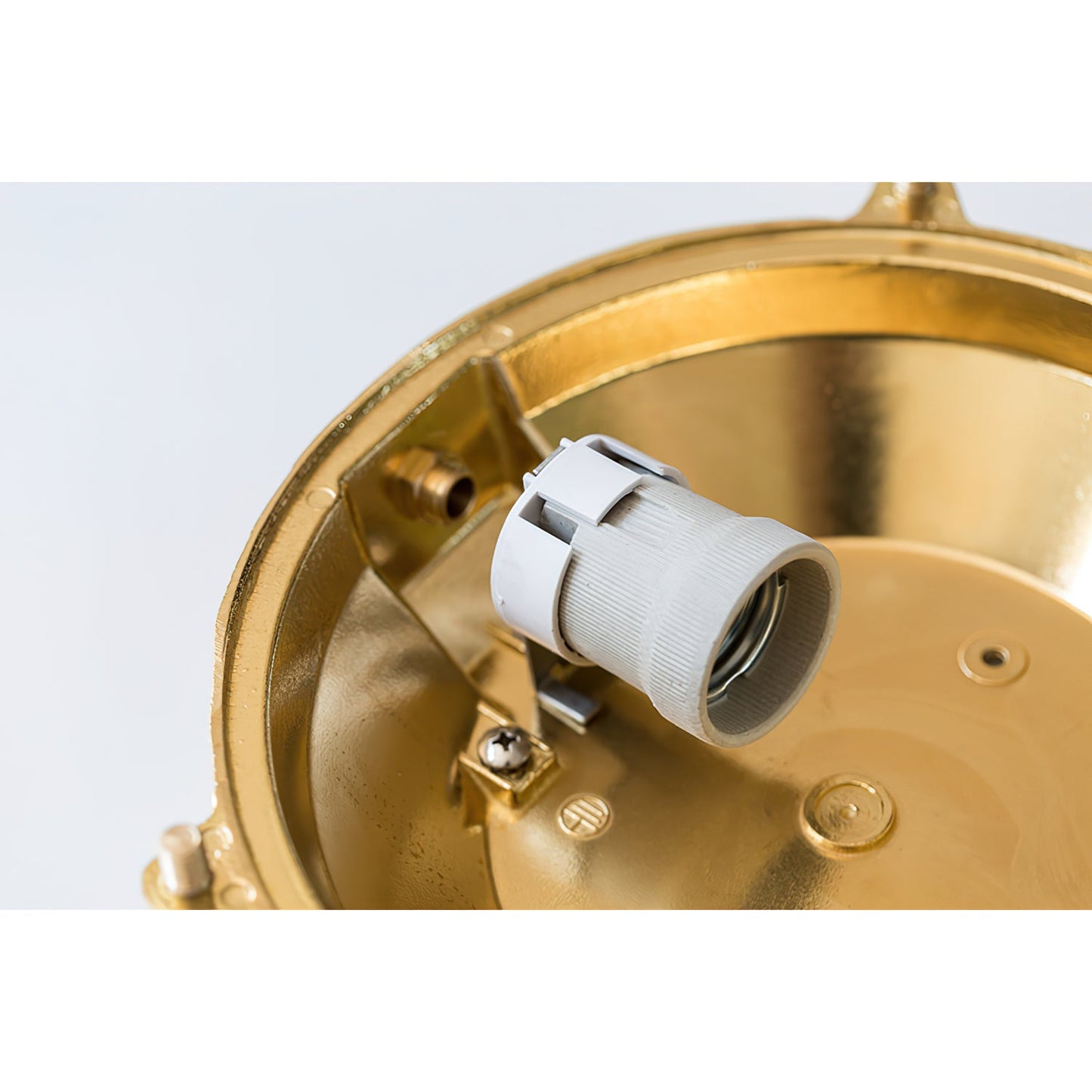Fremantle Brass Bunker Sconce - Industrial Nautical Brass & Glass Wall Light