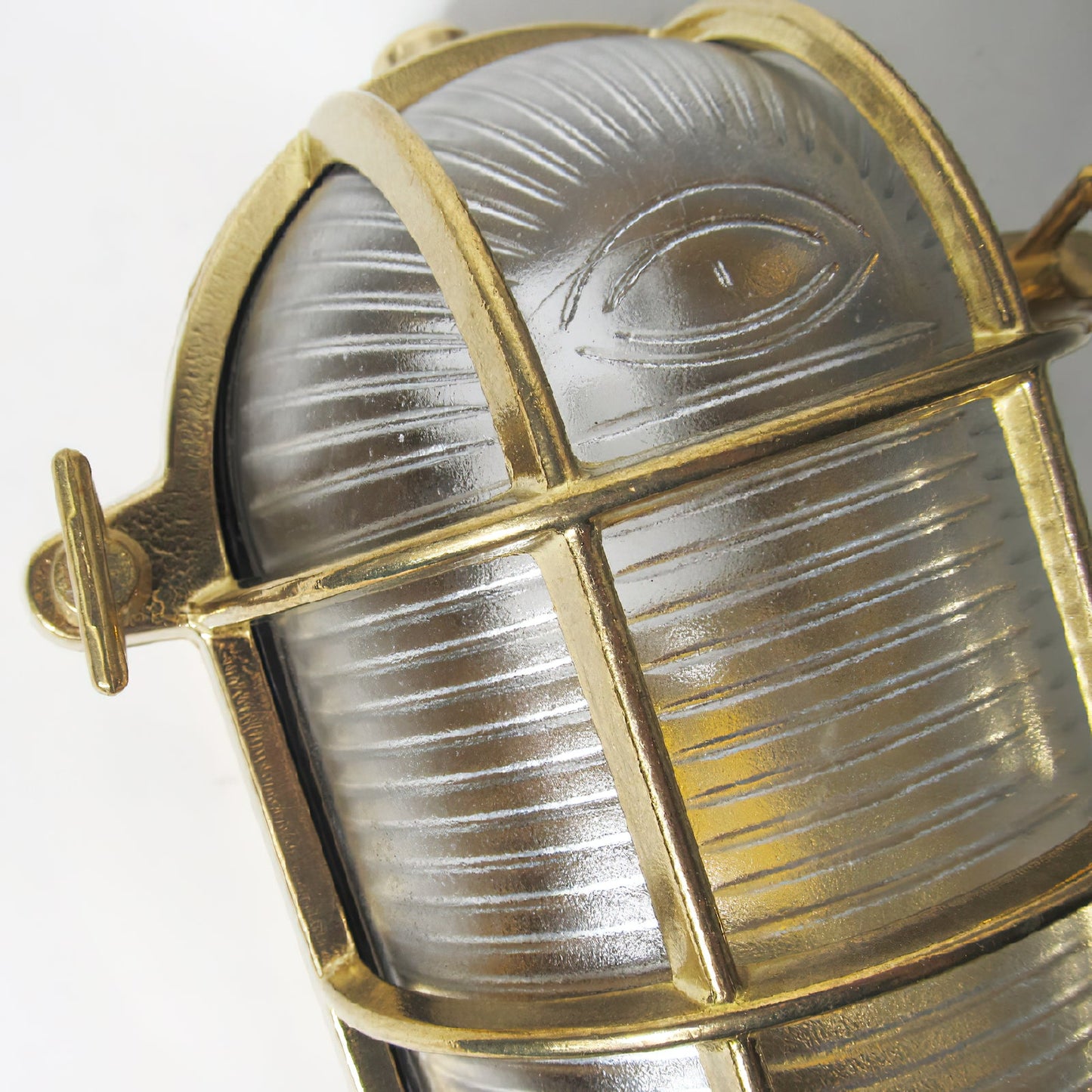 Fremantle Brass Bunker Sconce - Industrial Nautical Brass & Glass Wall Light