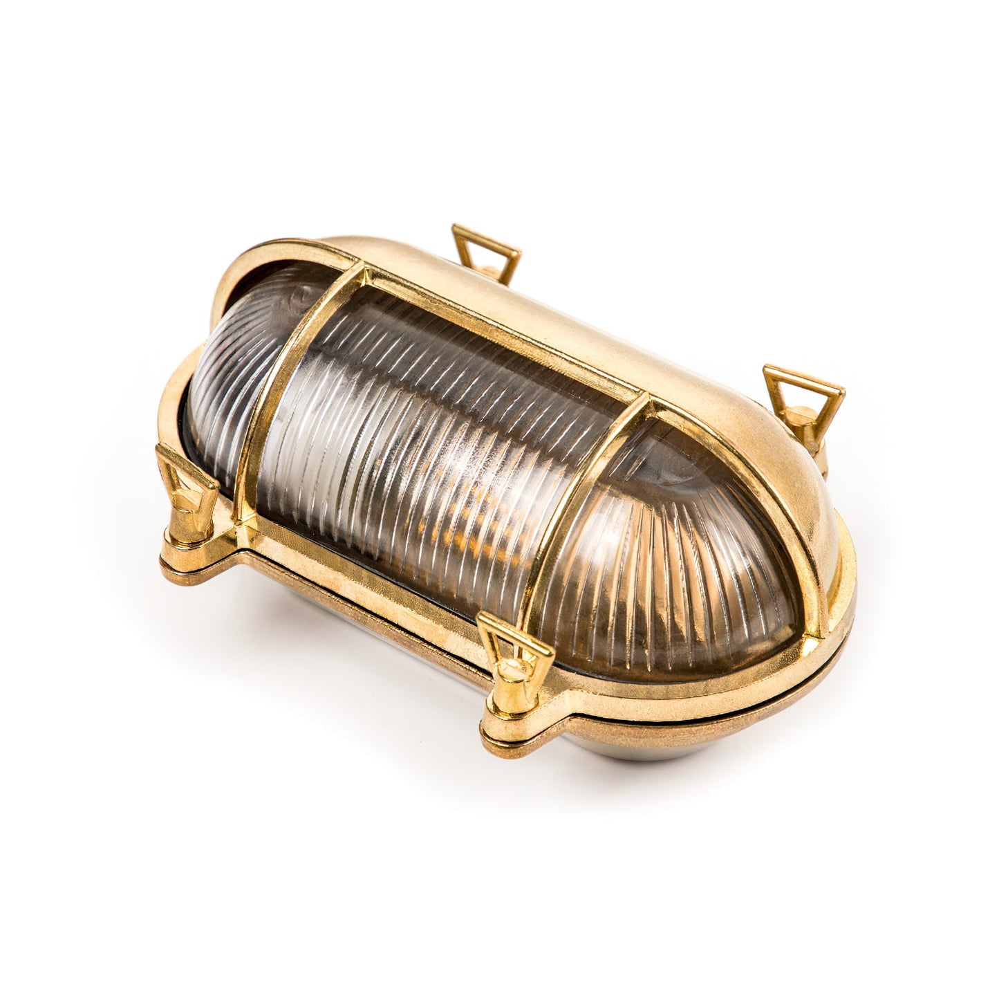 Fremantle Brass Bunker Sconce - Industrial Nautical Brass & Glass Wall Light
