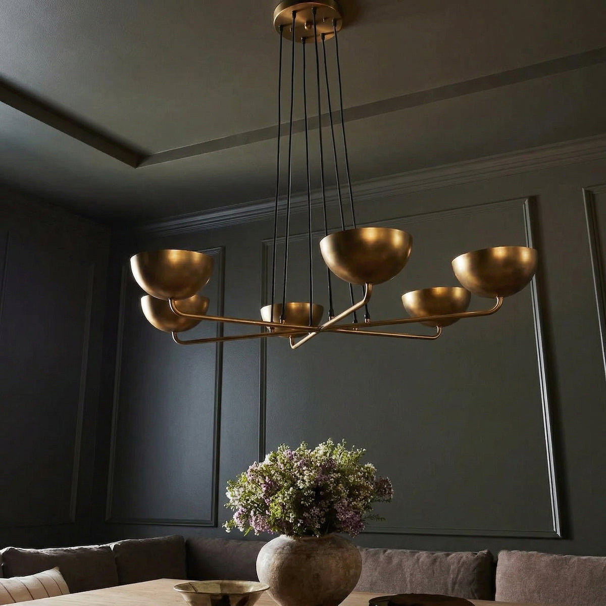 Callisto Brass Chandelier – Adjustable Multi-Disc Brass Chandelier