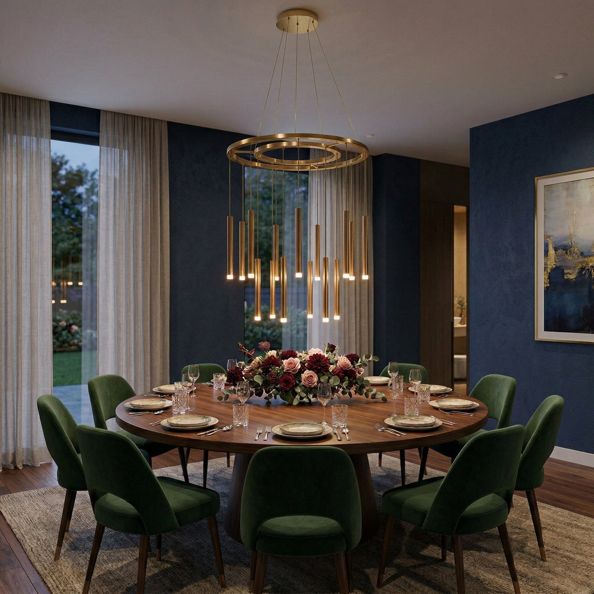 Candle Chandelier – Slim Brass & Acrylic Candle-Inspired LED Pendant Light