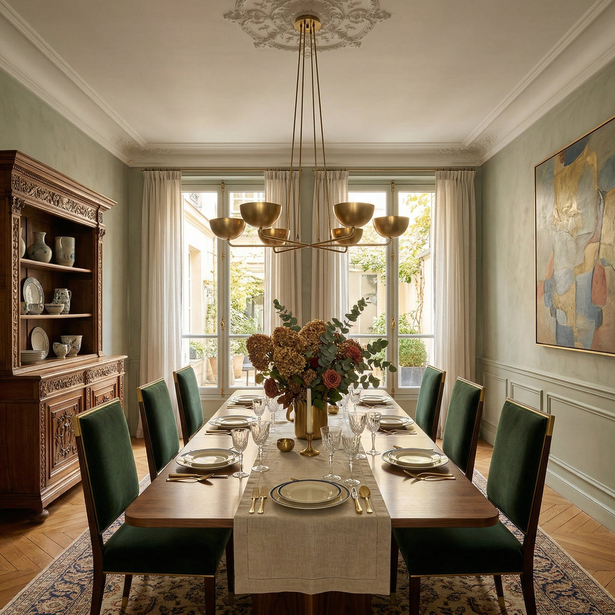 Callisto Brass Chandelier – Adjustable Multi-Disc Brass Chandelier
