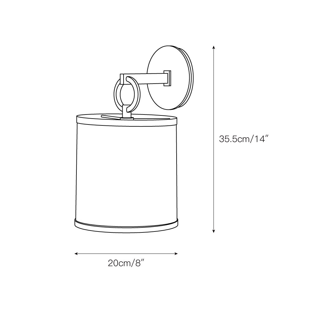 Full Circle Sconce - Modern Designer Ring Wall Light with Fabric Shade