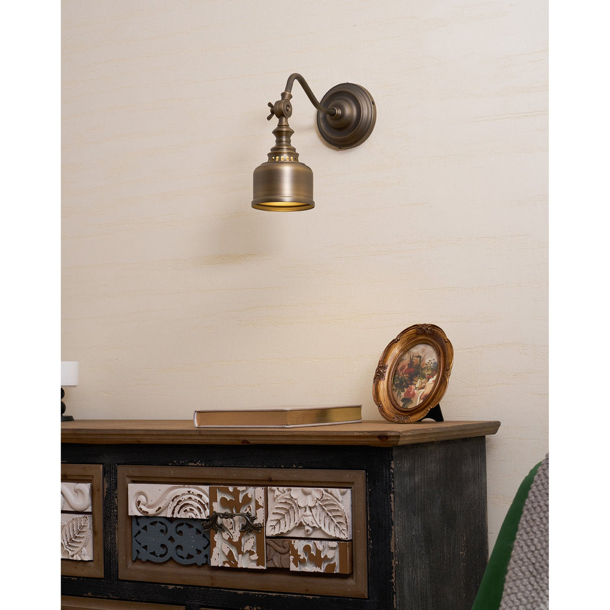 Addison Gooseneck Wall Lamp – Antique Brass Adjustable Arm Vintage Wall Sconce