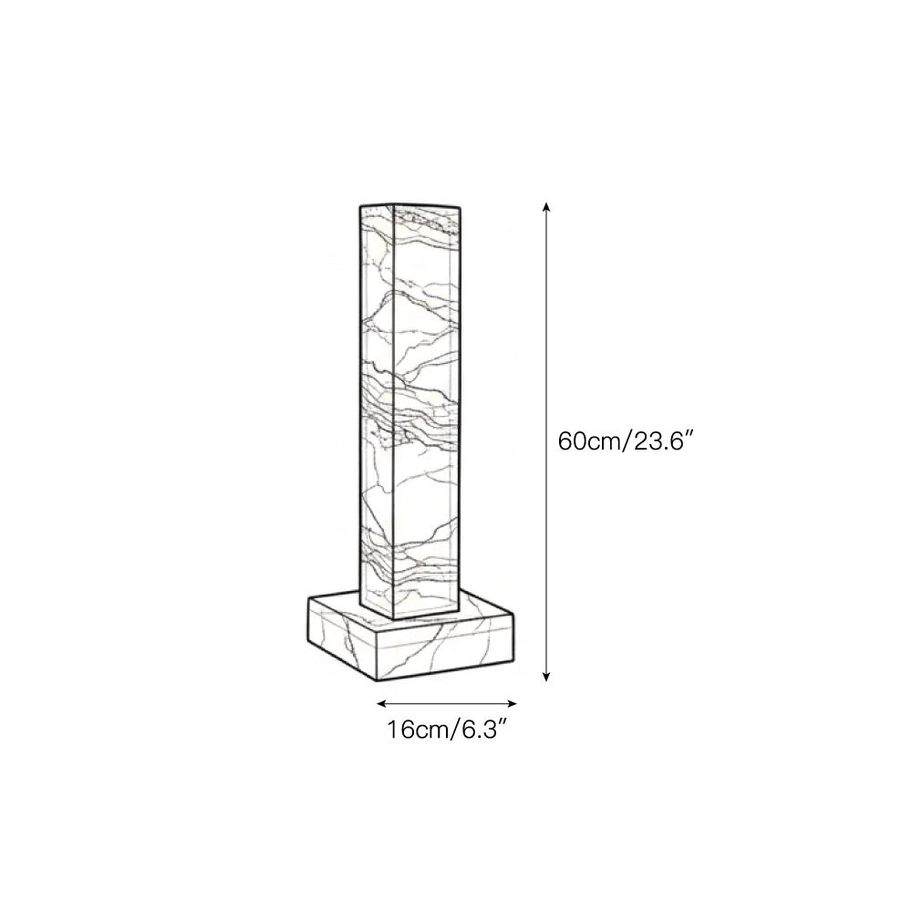 Frozen Alabaster Floor Lamp - Minimalist Integrated LED Light with Marble Base