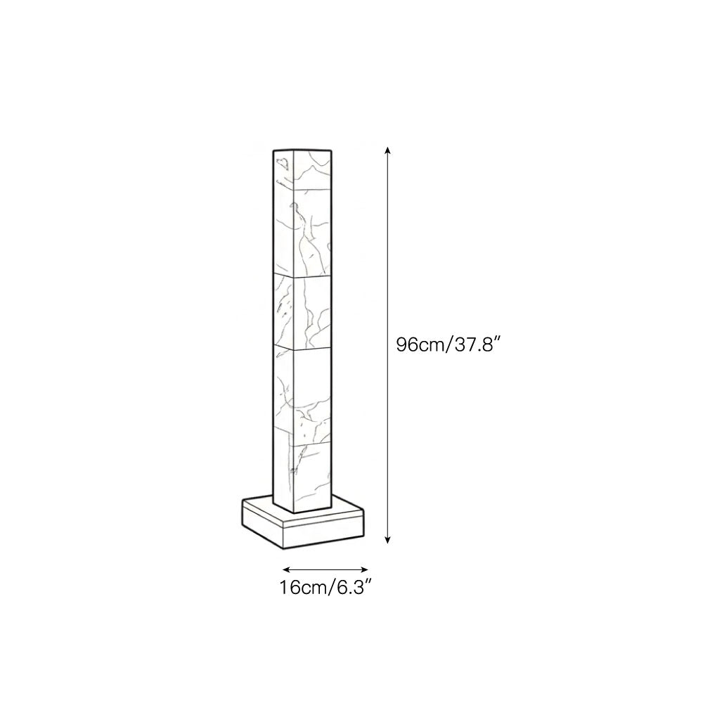 Frozen Alabaster Floor Lamp - Minimalist Integrated LED Light with Marble Base