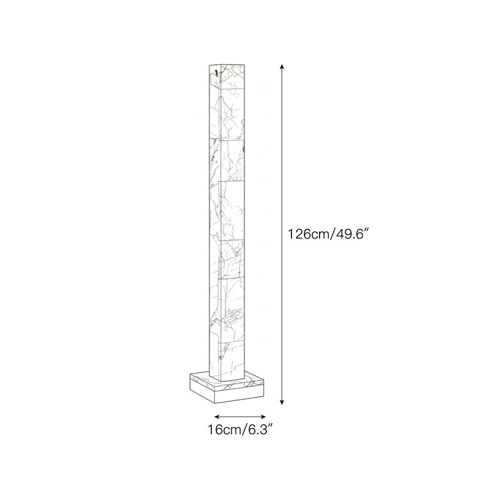 Frozen Alabaster Floor Lamp - Minimalist Integrated LED Light with Marble Base