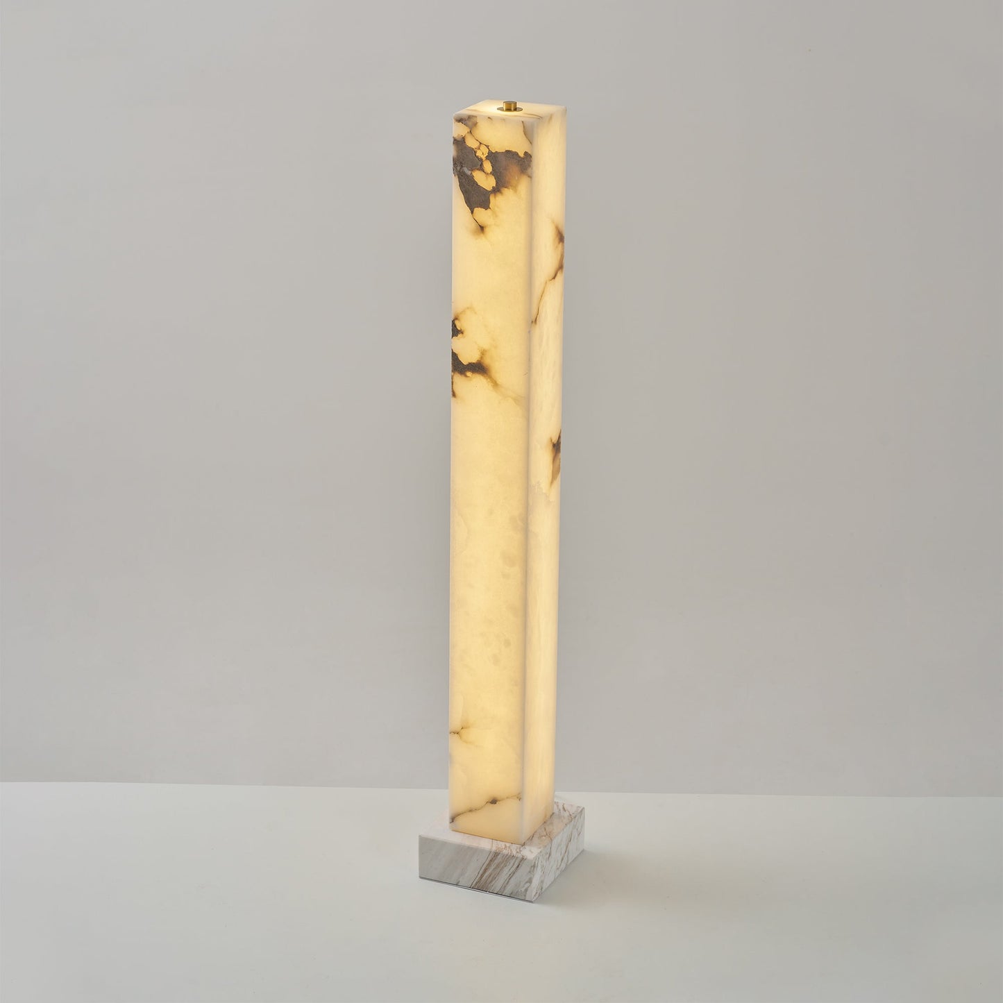 Frozen Alabaster Floor Lamp - Minimalist Integrated LED Light with Marble Base