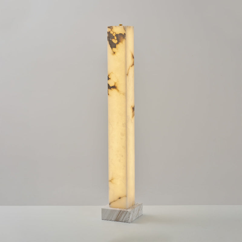 Frozen Alabaster Floor Lamp - Minimalist Integrated LED Light with Marble Base