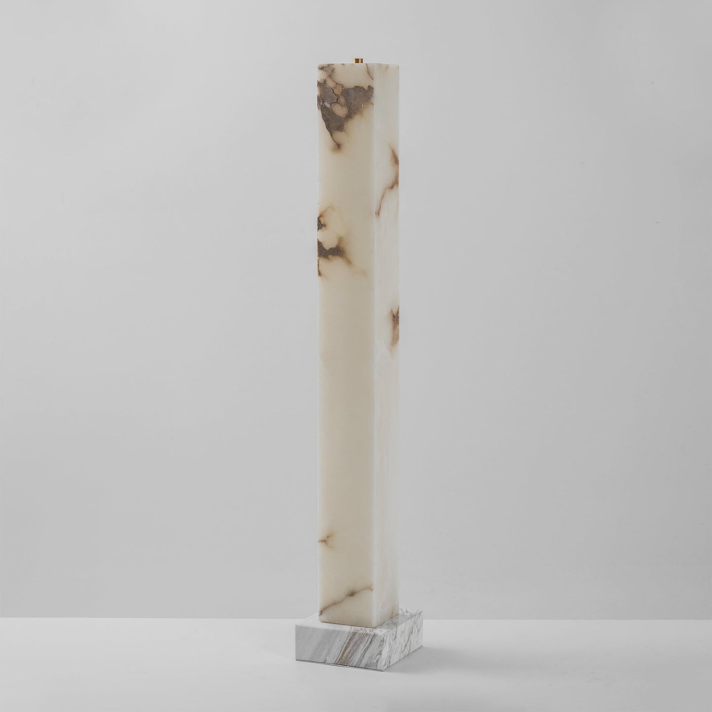Frozen Alabaster Floor Lamp - Minimalist Integrated LED Light with Marble Base